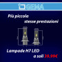 GEMA LAMPADE H7 LED VERSIONE CORTA 12 24 VOLT LUCE BIANCA FREDDA LUNGO RAGGIO PLUG AND PLAY